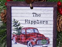 red truck ornament personalized gifts for Mom Christmas gifts for grandma, farmhouse Christmas ornaments handmade, kids name ornament for