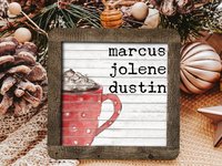 personalized hot chocolate ornament 2025, hot cocoa stocking tags for kids, cute Christmas ornament family name ornament wood, sentimental