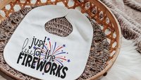 patriotic newborn fireworks outfit, just here for the fireworks bodysuit, July baby outfit boy, for girl, patriotic gift for babies, best