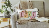 vintage inspired love throw pillow for bed, unique anniversary gift for Mom, bloomcore romantic academia room decor, wife to be gift, fiance