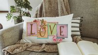 Vintage inspired love throw pillow