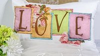 Vintage inspired love throw pillow