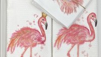 flamingo kitchen towels, new home gift for best friend, flamingo gifts for women, coastal decor beach house gifts for Mom, flamingo decor