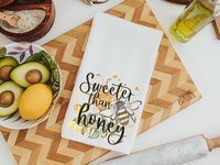 sweeter than honey bee kitchen towel, just peachy peach kitchen decor, sweet tea Southern dish towels, Georgia gifts, paperless towels, new