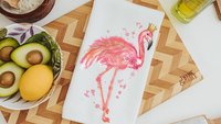 flamingo kitchen towels, new home gift for best friend, flamingo gifts for women, coastal decor beach house gifts for Mom, flamingo decor