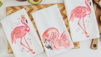 queen flamingo kitchen towel pink flamingo throw pillows for couch, lanai decor, coastal decor beach house gifts, cute gifts for best friend