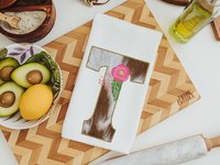 initial cowhide throw pillows for couch, country wedding gift for couple, new home gift set, personalized floral cowhide kitchen towels set