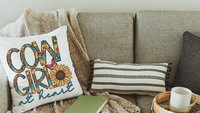 cowgirl throw pillow for couch, country girl gifts, serape throw pillow, trendy home decor, cowgirl gifts for girls, southwestern decor for