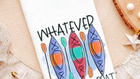 whatever floats your boat lake life throw pillows for couch, kayak gifts, summer decor for home, lake house decor, outdoorsy gifts for women