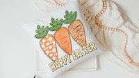Happy Easter throw pillows for couch farmhouse Easter decor, cute carrot pillow covers 18 x 18, Easter gifts for adults, Easter hostess gift