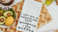 I need coffee sassy kitchen towel for Mom, coffee bar decor, snarky hand towels, sarcastic gifts for coworkers, funny housewarming gifts for