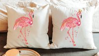 flamingo throw pillow for couch, pink dorm pillows for college girls, beach decor coastal house gifts, flamingo gifts for women, tropical