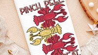 pinch peel eat repeat crawfish kitchen towel, country girl gifts, crawfish boil party decorations, Louisiana gifts, Cajun decor, Southern