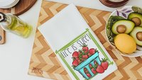 strawberry kitchen towels for Spring, life is sweet kitchen hand towels, summer decor for home, fruit kitchen decor, cute dish towels for