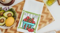 strawberry kitchen towels for Spring, life is sweet kitchen hand towels, summer decor for home, fruit kitchen decor, cute dish towels for