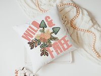 wild and free throw pillows for couch boho decor bedroom, college dorm decor for girls, aesthetic room decor for teens college gifts for her