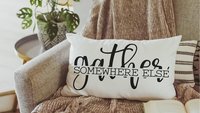 gather somewhere else funny throw pillow for couch, anti social introvert gift, best friend birthday gifts for her, new home gift for women