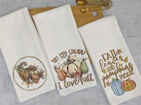 oh my gourd I love fall pumpkin kitchen towels, fall leaves and pumpkins please pumpkin kitchen decor, Thanksgiving kitchen hand towels, new