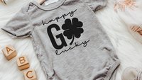 happy go lucky st patricks day outfit for baby, baby boy shamrock outfit for kids st pattys day coming home outfit baby girl, cute baby gift