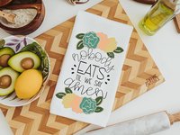 nobody eats til we say amen kitchen towels