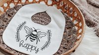 bee happy cute baby clothes, honey bee baby shower gift, gender neutral coming home outfit, unisex baby gift, Christmas gifts for infants