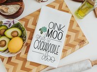 oink moo cockadoodle doo funny kitchen towels