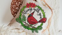 cardinal throw pillow cover 18x18, cardinal memorial gift for loss of mother, bereavement gift loss of father, sympathy gift loss of husband