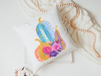 watercolor pumpkin throw pillow for couch, boo basket stuffers for adults, cute Halloween gifts for women, pastel Halloween decor for home