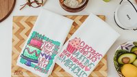 cupcakes are just muffins baking kitchen towels, baker gifts for her, cute gifts for best friends, cupcake kitchen decor, bridal shower