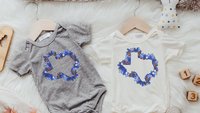 texas wildflower baby outfit girl, Texas state flower bluebonnet baby gifts for girls, Texas baby stuff, floral Texas baby theme clothing