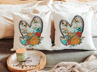 turquoise Aztec throw pillow, southwestern decor for home, unique wedding gifts for couple, new home gift for her, love gifts for girlfriend
