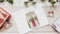 farmhouse Christmas kitchen towels set of 3, Merry Christmas canning jar hand towels for bathroom, snowman kitchen decor, hostess thank you
