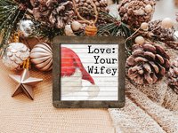 personalized Santa hat Christmas ornament handmade, farmhouse Christmas stocking tags wood, Christmas gifts for family name ornament 2025