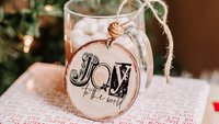Joy to the world farmhouse Christmas ornament set