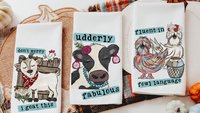 fluent in fowl language chicken kitchen towel, Mothers day gifts for mom, udderly awesome cow kitchen decor, birthday gifts for best friend