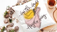 hark the herald angels sing angel throw pillow for couch, Christian Christmas gifts for Mom, faith gifts for her, Sunday school teacher