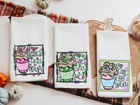 lattes and love pink latte Valentines kitchen towels, Valentines coffee hand towels for bathroom, Galentines day gifts for best friend, cute