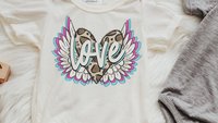 love baby romper girl, leopard print first Valentines day outfit, winged heart baby girl coming home hospital outfit, infant girl Valentine