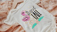 Stand tall flamingo baby bodysuit, inspirational baby gifts, flamingo baby clothes, newborn girl coming home outfit, cake smash romper, best