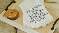 my cooking is so awesome funny kitchen towels, sarcastic kitchen hand towels, cooking gifts for her, grilling gifts for men, chef gifts for