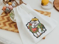 rise and shine rooster kitchen towels, eclectic home decor, sunflower kitchen hand towels, farm kitchen decor, farmhouse dish towels for