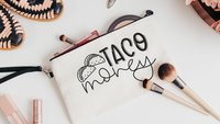 taco money pouch, funny makeup bag for women, taco gifts for teachers, cosmetic bag for purse, taco lover gift, zipper pouch college student