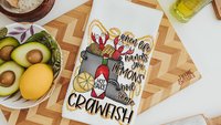 when life gives you lemons boil crawfish kitchen towels, Creole cooking crawfish boil Cajun kitchen decor, pinch the tail Louisiana gifts