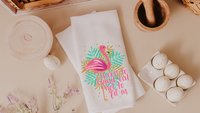 born to stand out flamingo hand towels for bathroom, tropical kitchen towels, flamingo kitchen decor, beach house gifts, flamingo gifts for