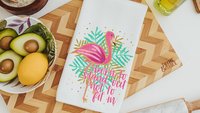 born to stand out flamingo hand towels for bathroom, tropical kitchen towels, flamingo kitchen decor, beach house gifts, flamingo gifts for