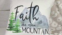 faith can move mountains Matthew 17 20 Bible verse throw pillow for bench, Christian birthday day gifts for sister, scripture pillow covers