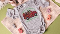 special delivery from the north pole babys first Christmas outfit boy, cute Christmas baby bodysuit, newborn Christmas gifts for infants