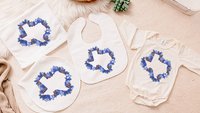 Texas bluebonnets baby girl layette set, Texas state flower baby bibs girl, cute Texas baby gift girl, floral Texas baby bodysuit bundle