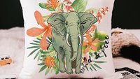 wild and free elephant throw pillow for bed funky decor, tropical decor for home, jungle nursery decor, elephant gifts for women, safari