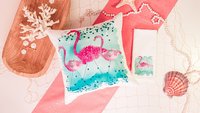 flamingo throw pillow for couch, flamingo kitchen towels, coastal decor beach house gifts, flamingo gifts for women, tropical decor, unique